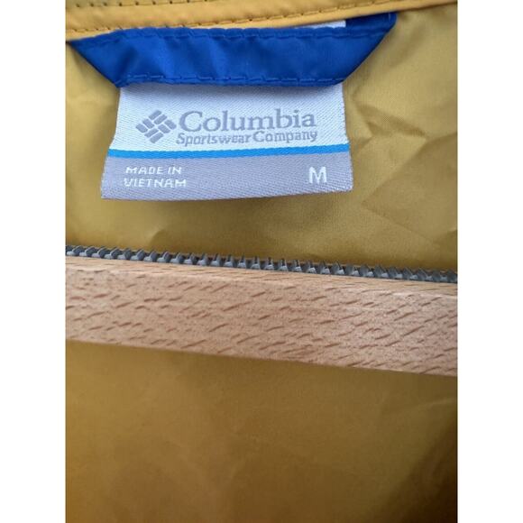 NEW Columbia Flash Forward Windbreaker Hooded Zip Blue Yellow Gold Jacket Mens M - Picture 5 of 5
